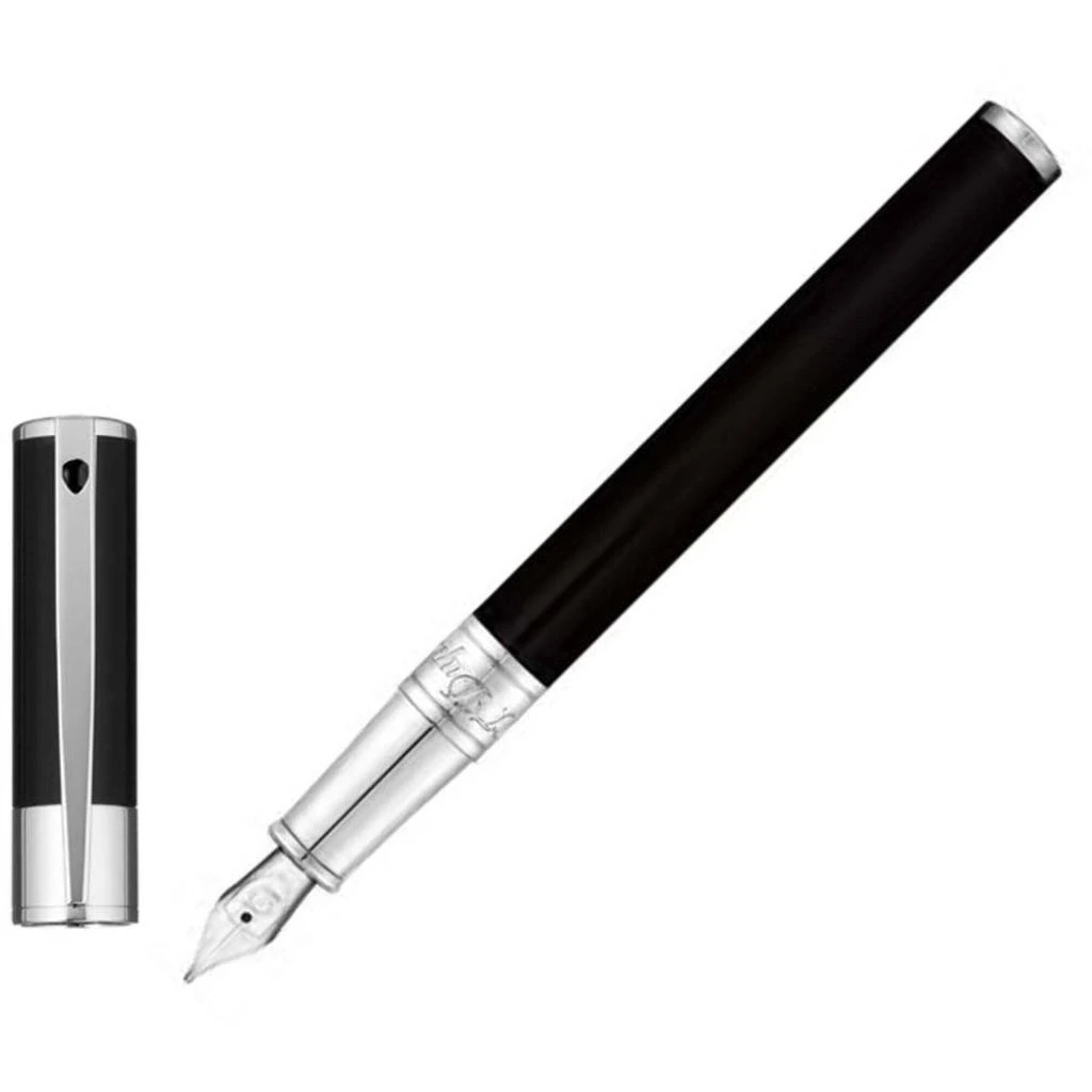 商品S.T. Dupont|S.T. Dupont Fountain Pen - D-Initial Black Lacquer Cylindrical, Medium | DP260203,价格¥1129,第1张图片