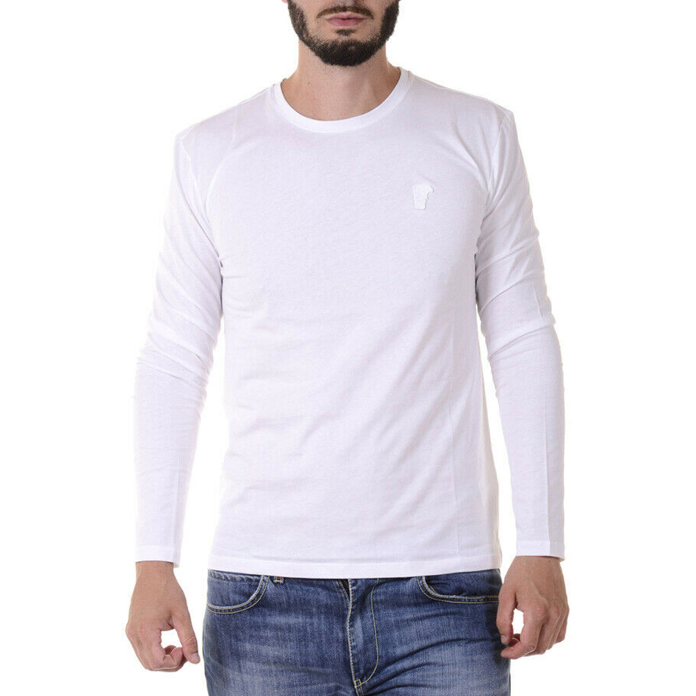 VERSACE COLLECTION 男士白色圆领棉质长袖T恤 V800491-VJ00180-V1003商品第1张图片规格展示