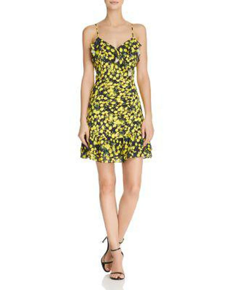 商品Parker|Erica Ruffled Lemon-Print Dress,价格¥665,第1张图片