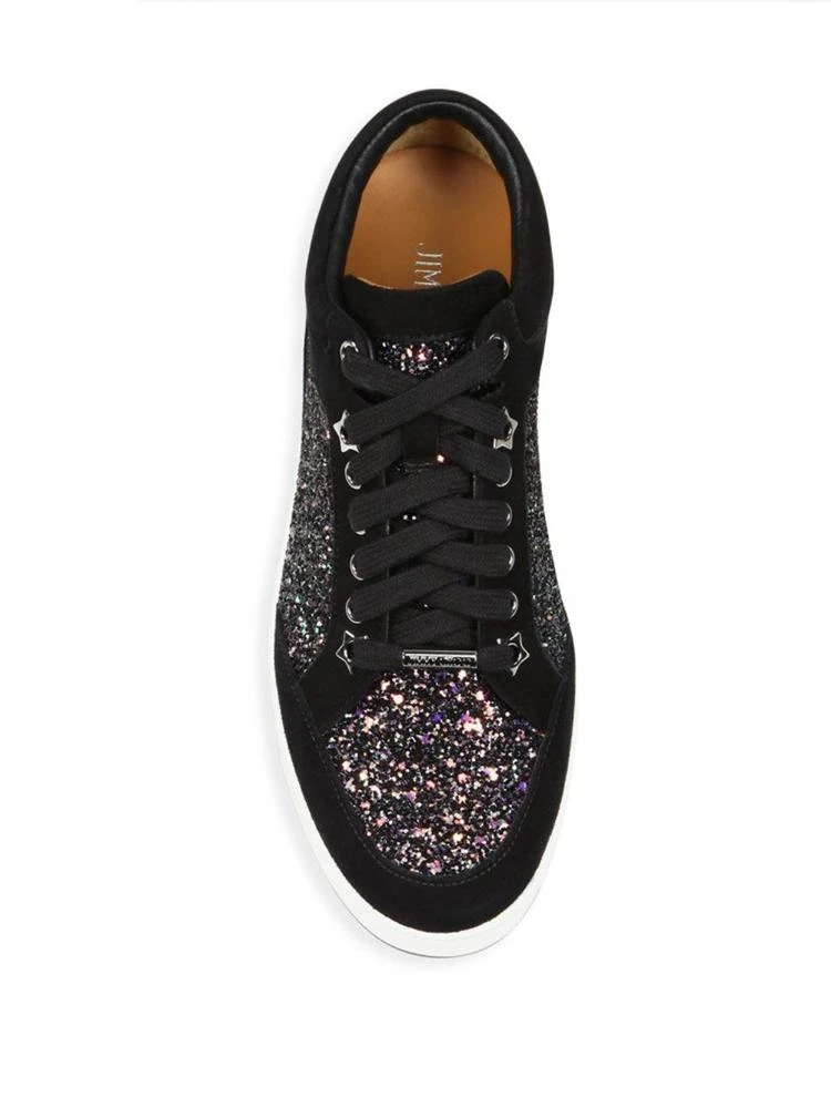 商品Jimmy Choo|Miami Glitter & Suede Sneakers,价格¥1784,第4张图片详细描述