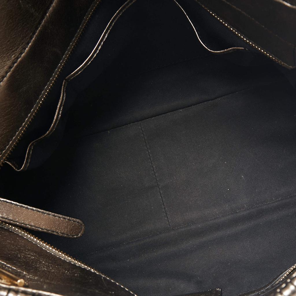 Bvlgari Metallic Grey Leather Monte Plisse Shopper Tote商品第7张图片规格展示