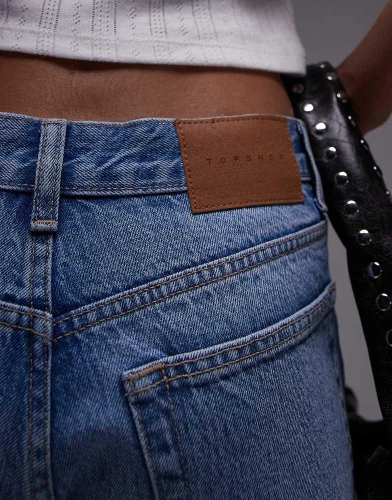 商品Topshop|Topshop Runway mid rise straight jean in bleach,价格¥162,第3张图片详细描述