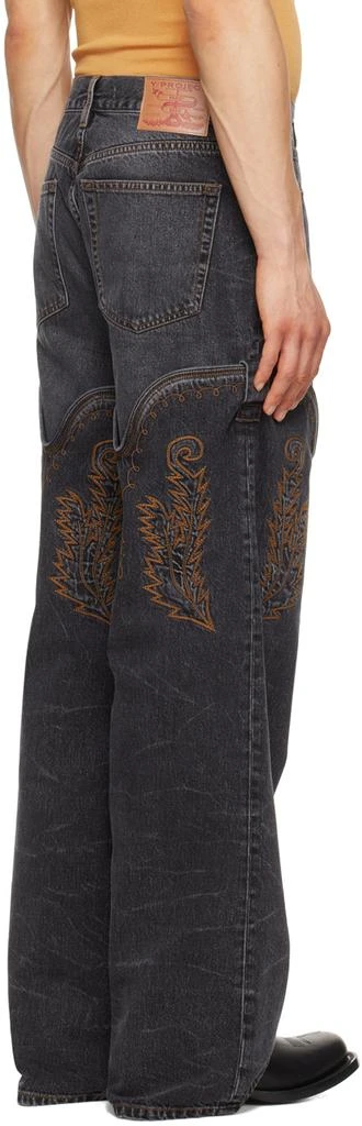 商品Y/Project|Black Classic Cowboy Cuff Jeans,价格¥4852,第3张图片详细描述