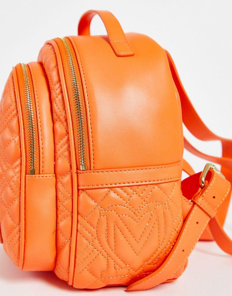 商品Moschino|Love Moschino quilted top handle backpack in orange,价格¥1106,第5张图片详细描述