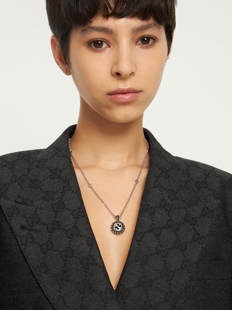 商品Gucci|Interlocking Gg Silver Necklace,价格¥7513,第1张图片