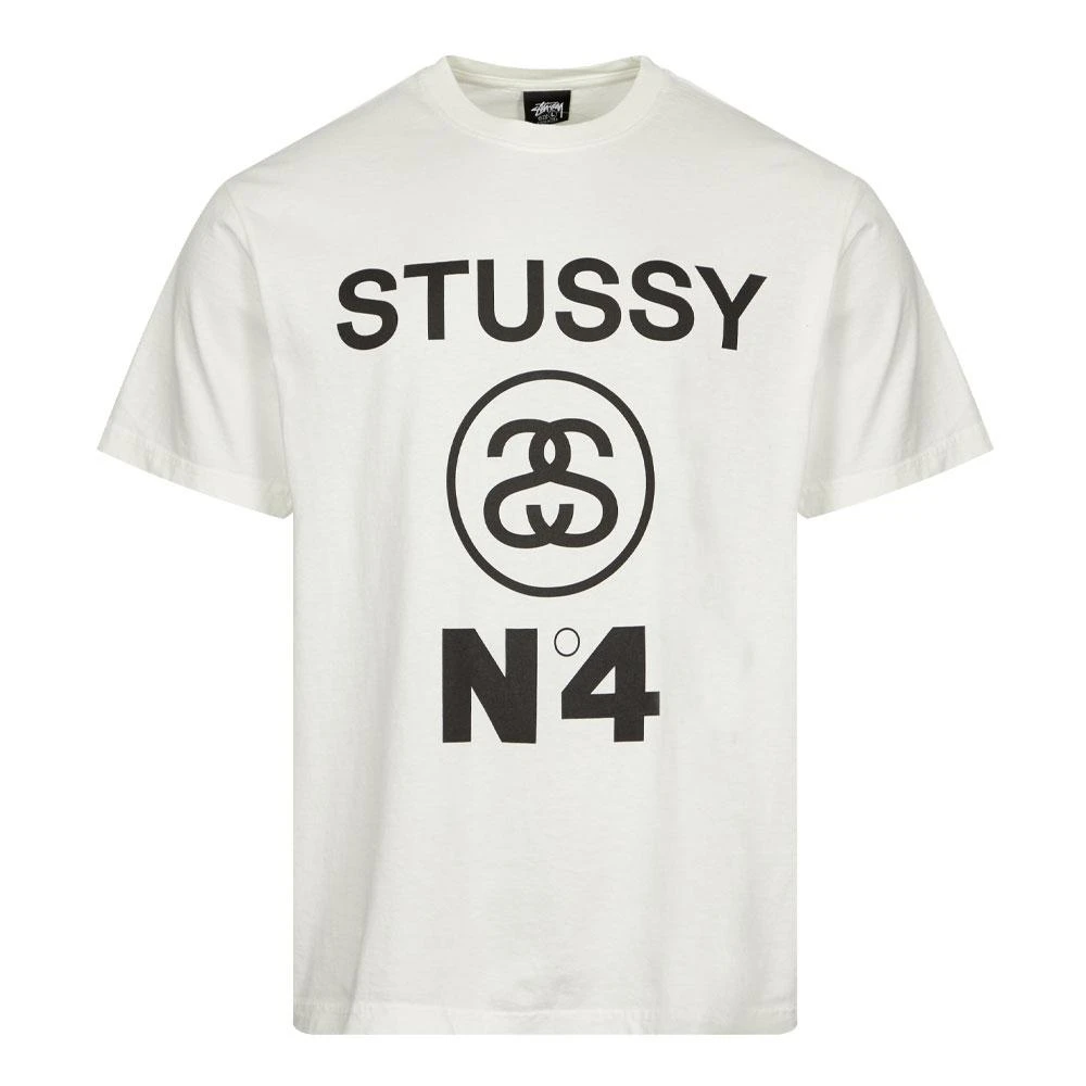 商品STUSSY|Stussy No.4 Pigment Dyed T-Shirt - White,价格¥387,第1张图片
