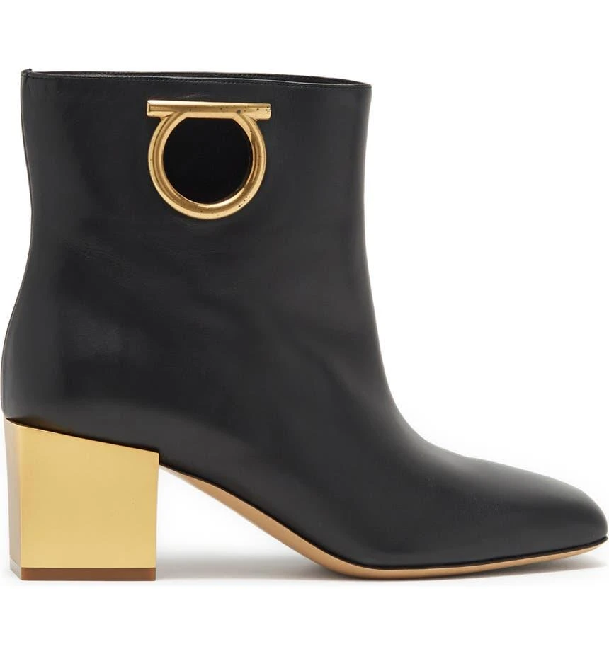 商品Salvatore Ferragamo|Albiano Block Heel Leather Bootie,价格¥5314,第3张图片详细描述