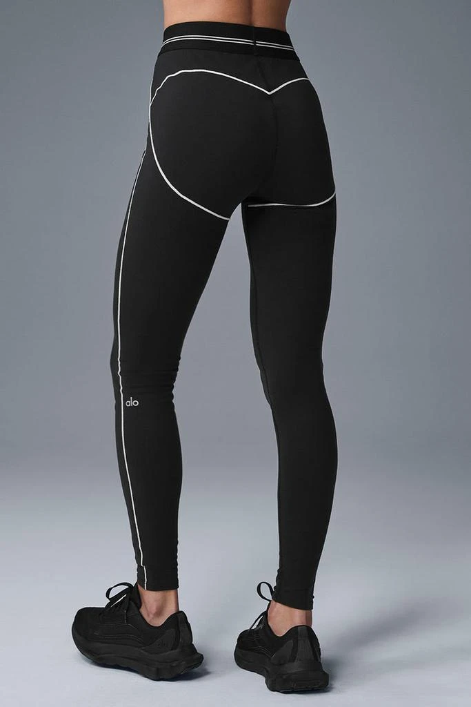 商品Alo|Airbrush High-Waist Heart Throb Legging - Black/White,价格¥997,第5张图片详细描述