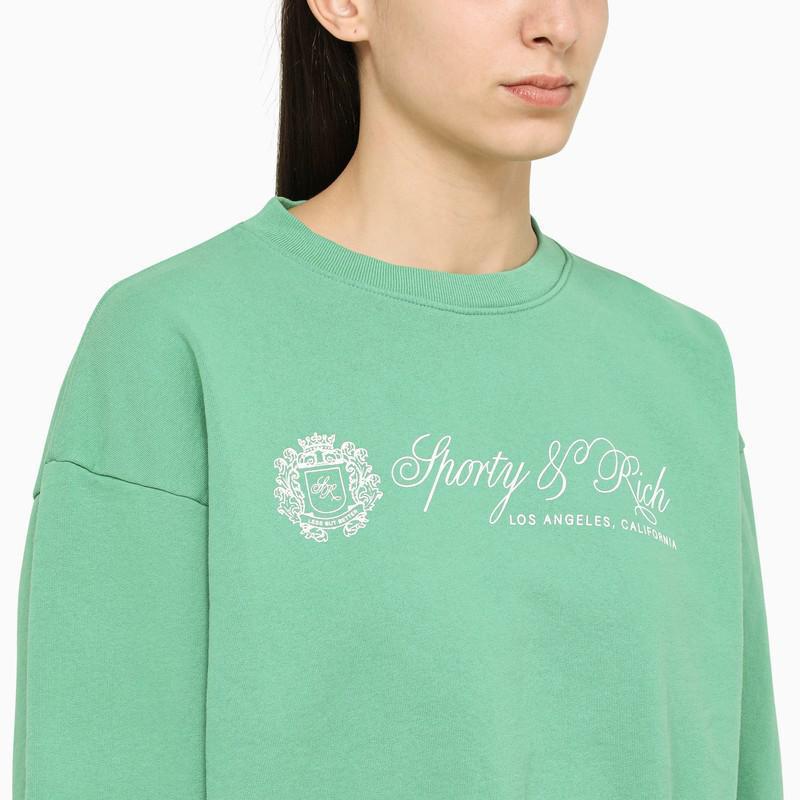 商品Sporty & Rich|Sporty & Rich Green cropped sweatshirt with logo,价格¥1195,第6张图片详细描述