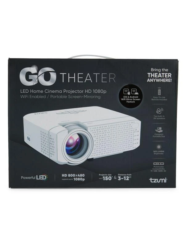 商品Tzumi|Go Theater LED Home Cinema Projector,价格¥488,第2张图片详细描述