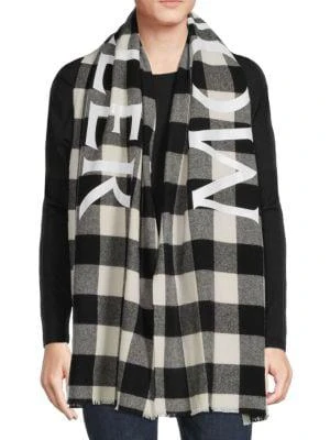 商品Moncler|Checked Logo Wool Scarf,价格¥1581,第1张图片
