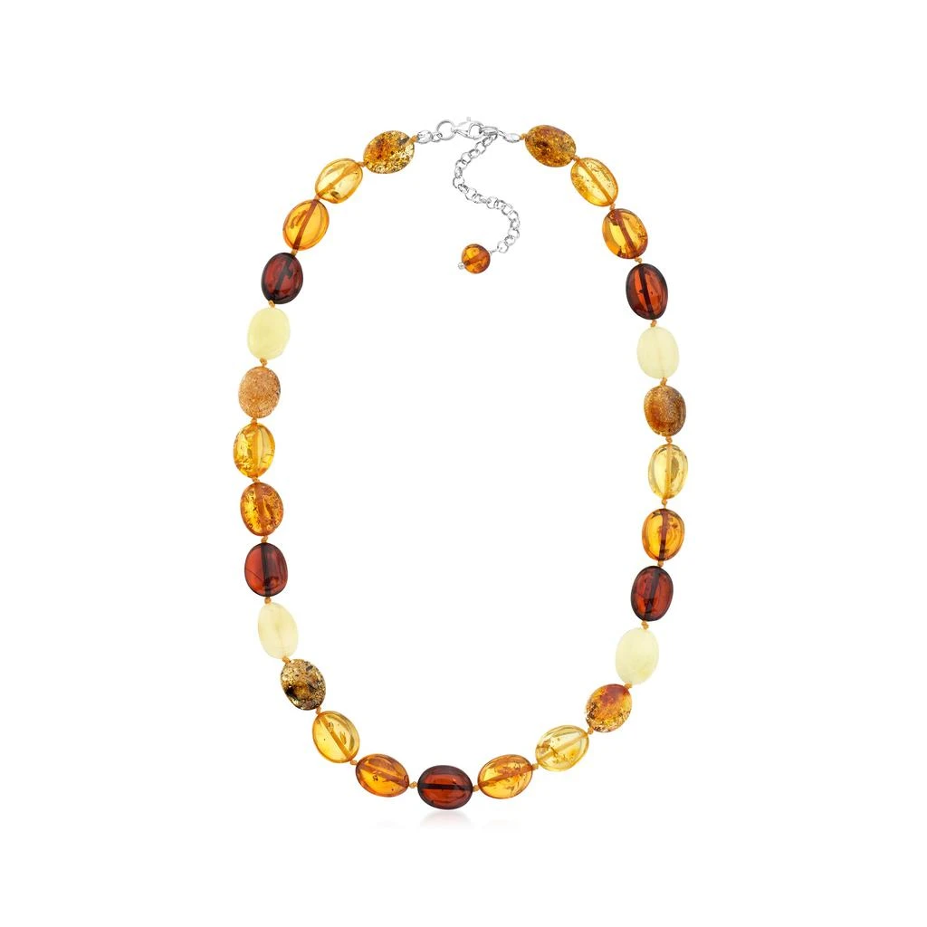 商品Ross-Simons|11-13mm Multicolored Amber Bead Necklace With Sterling Silver,价格¥1200,第3张图片详细描述