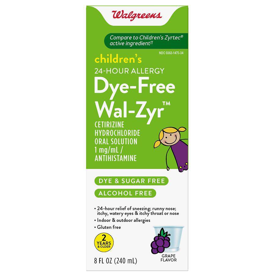 商品Walgreens|Cetirizine Hydrochloride All Day Allergy Oral Solution Grape,价格¥105,第1张图片