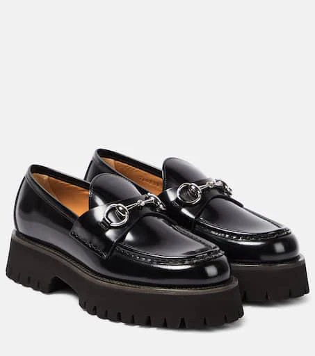 商品Gucci|Sylke Horsebit leather loafers,价格¥9300,第1张图片