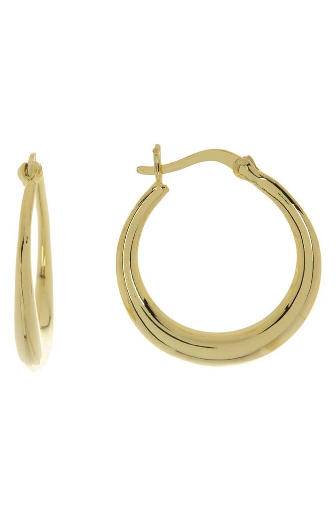 商品Argento Vivo Sterling Silver|14K Gold Plated Sterling Silver Small Click-In Hoop Earrings,价格¥163,第1张图片