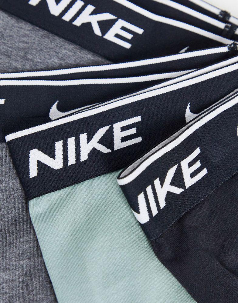 商品NIKE|Nike cotton stretch 3 pack trunks in mint/grey/black,价格¥227,第6张图片详细描述