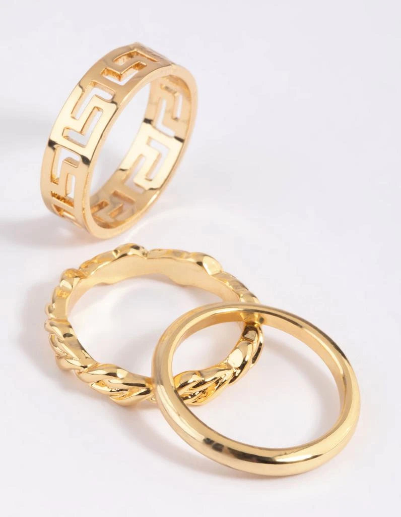 商品Lovisa|Gold Plated Greek Key Ring Pack,价格¥122,第3张图片详细描述