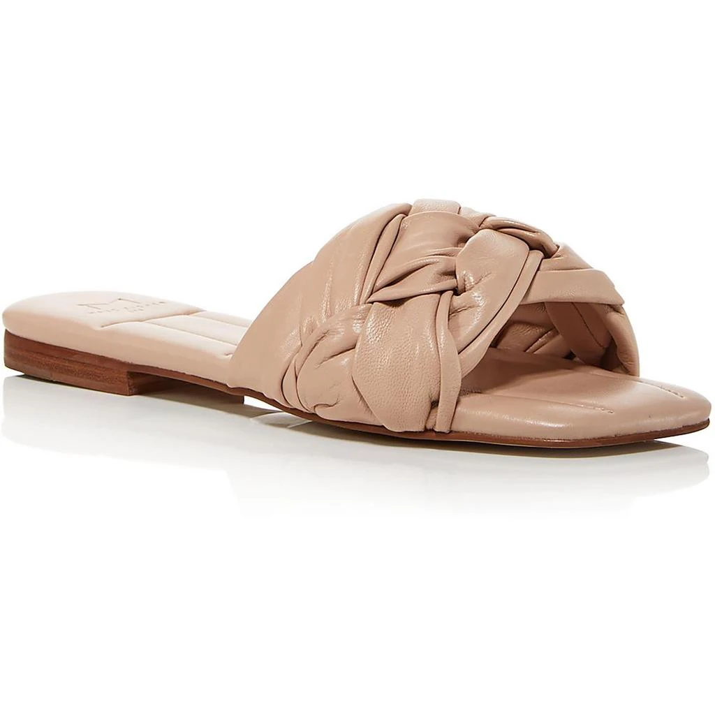 商品Marc Fisher|Marc Fisher LTD Womens Miyuki Leather Square Toe Slide Sandals,价格¥284,第3张图片详细描述