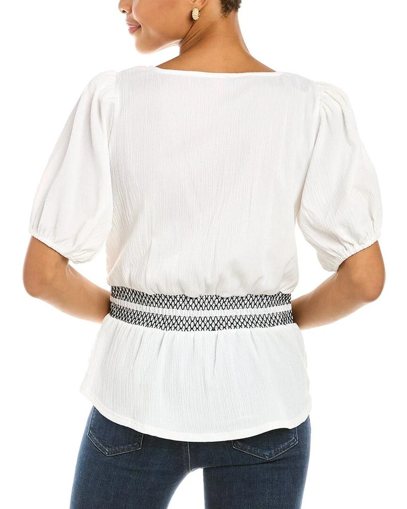 商品Vince Camuto|Vince Camuto Puff Sleeve Smocked Waist Peplum Top,价格¥165,第2张图片详细描述
