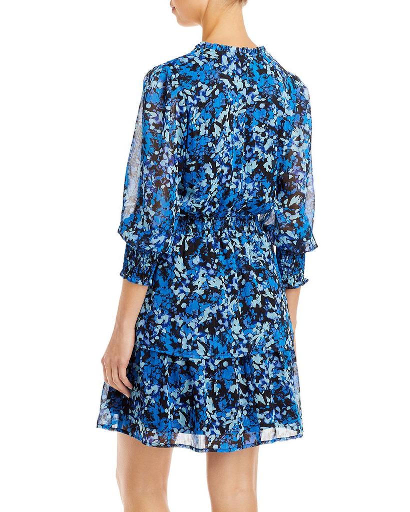 Abstract Print V Neck Mini Dress - 100% Exclusive商品第3张图片规格展示