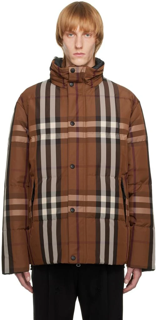 商品Burberry|Brown Check Reversible Down Jacket,价格¥11380,第1张图片