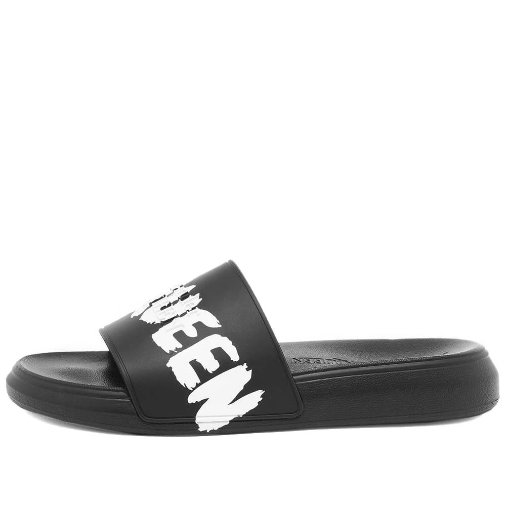 商品Alexander McQueen|Alexander McQueen Graffitti Logo Pool Slide,价格¥1256,第2张图片详细描述