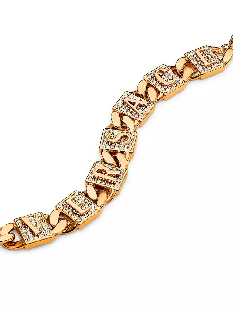 商品Versace|Goldtone & Strass Crystal Logo Toggle Bracelet,价格¥7539,第4张图片详细描述
