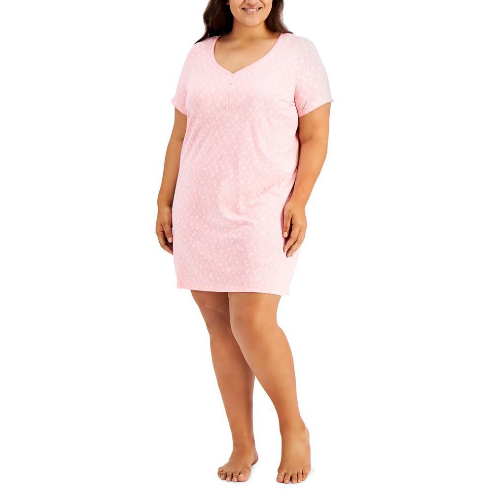 商品Charter Club|The Everyday Cotton Plus Size Sleep Shirt, Created for Macy's,价格¥210,第3张图片详细描述