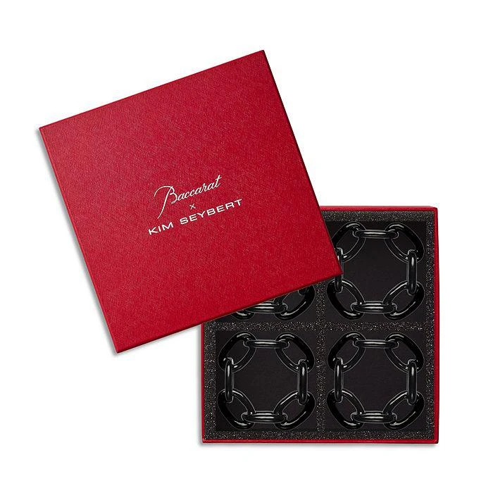 商品Kim Seybert|Kim Seybert Enamel Link Black Napkin Ring, Set of 4 in a Gift Box ,价格¥856,第4张图片详细描述