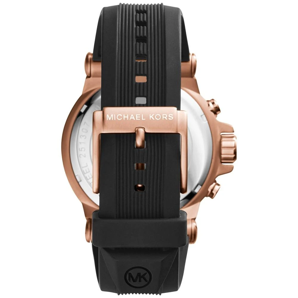 商品Michael Kors|Men's Chronograph Dylan Black Silicone Strap Watch 48mm MK8184,价格¥1243,第3张图片详细描述