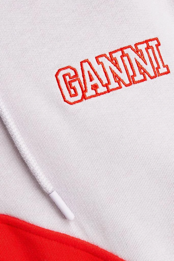 商品Ganni|Oversized two-tone cotton-fleece hoodie,价格¥494,第4张图片详细描述