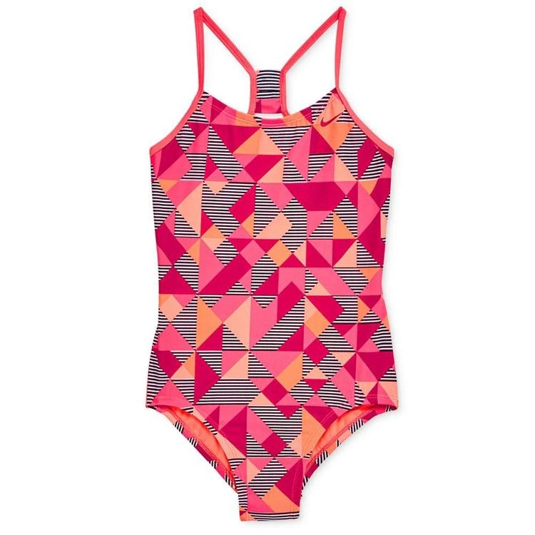 商品NIKE|1-Pc. Optic Pop Racer-Back Swimsuit, Big Girls (7-16),价格¥187,第1张图片