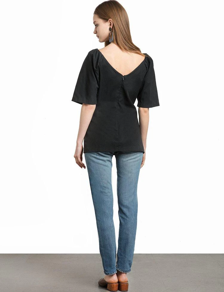 商品Pixie Market|Black Balloon Sleeve Long Top,价格¥447,第4张图片详细描述