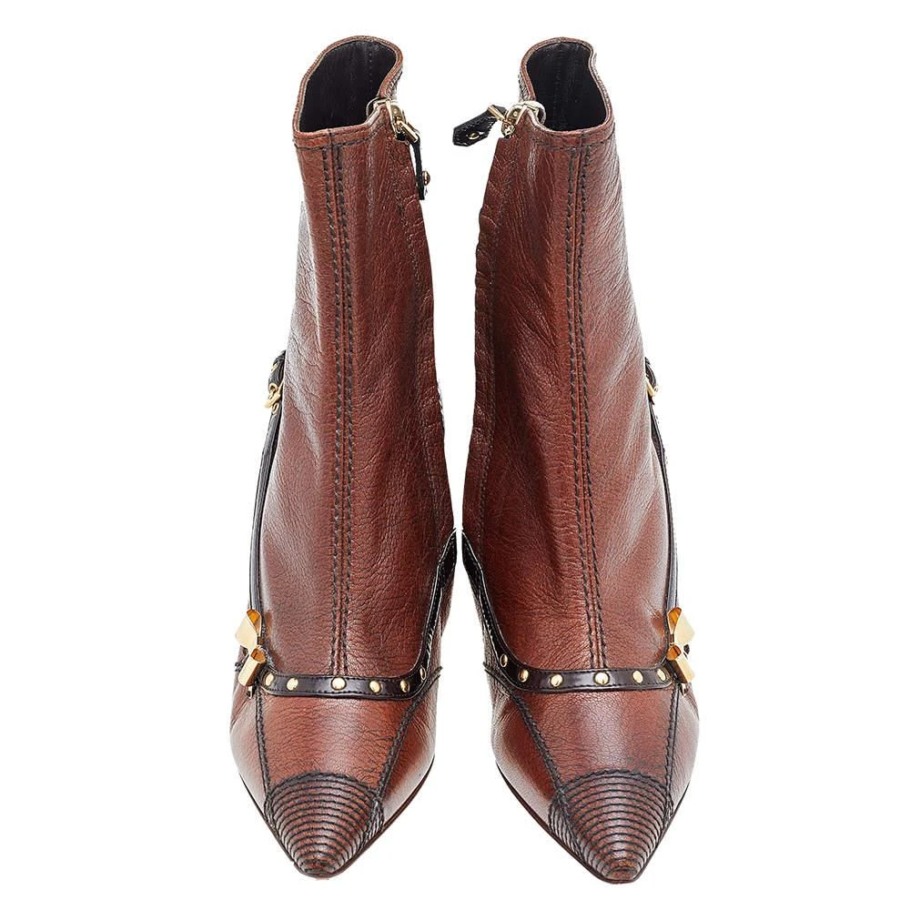 商品[二手商品] Louis Vuitton|Louis Vuitton Brown Leather Ankle Length Boots Size 36,价格¥3947,第3张图片详细描述