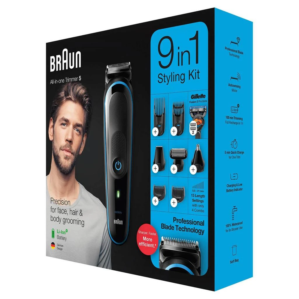Braun 9-in-1 All-in-one Trimmer 5 MGK5280, Black/Blue 商品