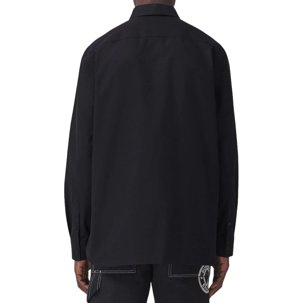 BURBERRY 男士黑色棉质长袖衬衫 8048118商品第4张图片规格展示