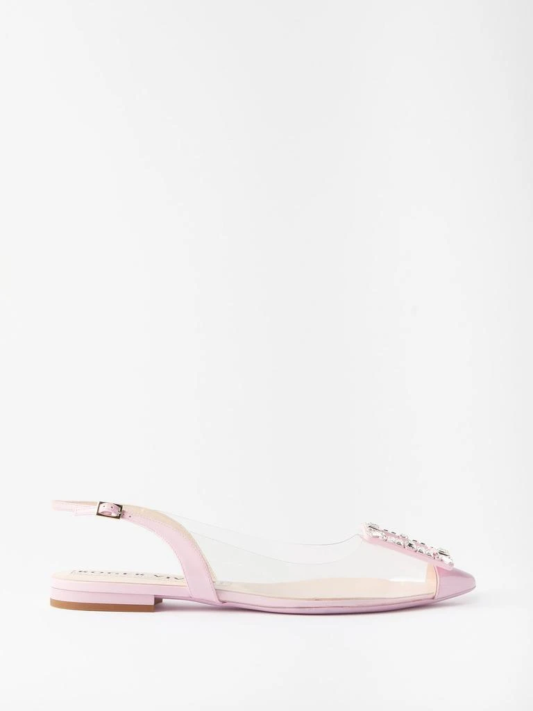 商品Roger Vivier|Gommettine crystal-buckle PVC slingback flats,价格¥5287,第1张图片