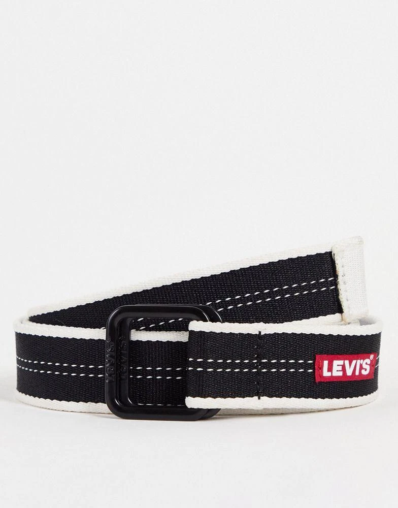 商品Levi's|Levi's web belt with baby boxtab logo in black/white,价格¥187,第1张图片
