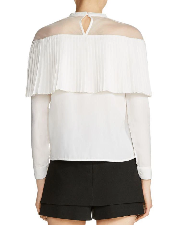 商品Maje|Lemia Pleated-Overlay Top,价格¥933,第2张图片详细描述