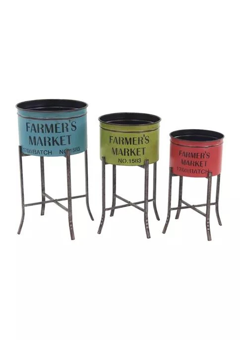 商品Monroe Lane|Lane Farmhouse Metal Planter   Set Of 3,价格¥2769,第1张图片