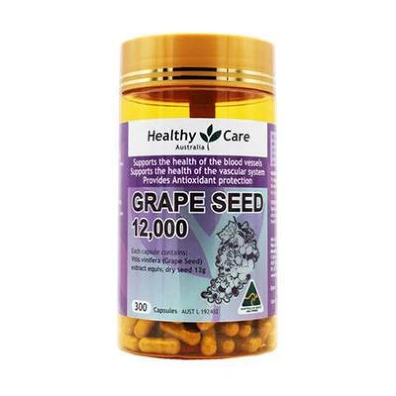 商品Healthy Care|澳洲进口 Healthy Care葡萄籽精华胶囊12000mg 300粒*3,价格¥512,第1张图片