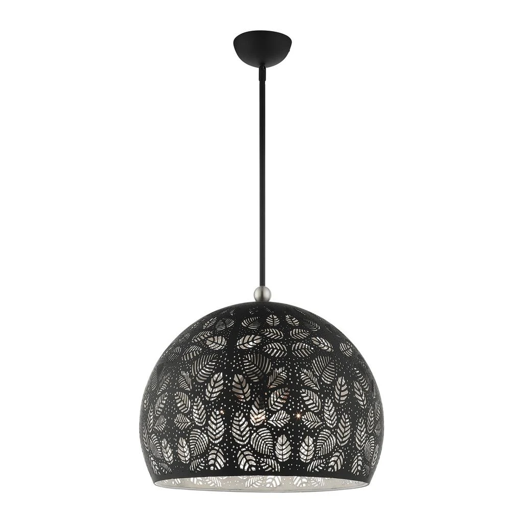 Three Light Black with Brushed Nickel Accents Pendant 商品