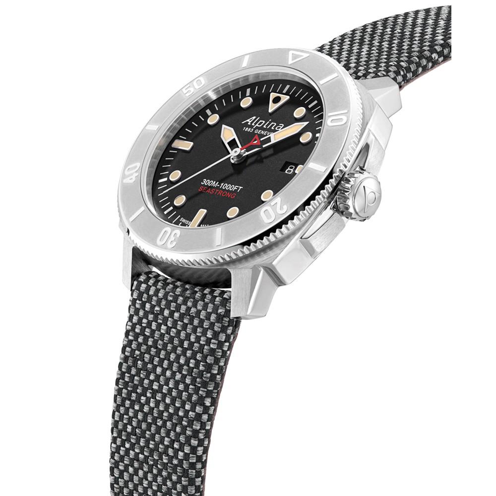 Men's Swiss Automatic Seastrong Diver Gray Rubber Strap Watch 42mm商品第2张图片规格展示