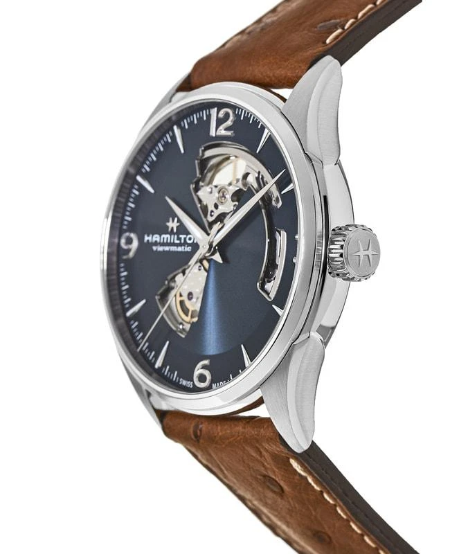 商品Hamilton|Hamilton Jazzmaster Open Heart Blue Dial Leather Strap Men's Watch H32705041,价格¥7701,第3张图片详细描述