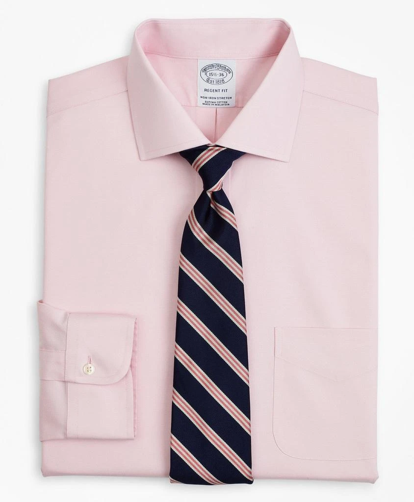 商品Brooks Brothers|Stretch Regent Regular-Fit  Dress Shirt, Non-Iron Pinpoint English Collar,价格¥412,第1张图片