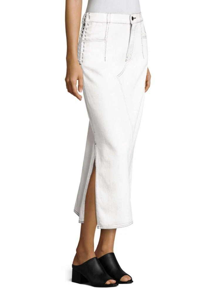 商品3.1 Phillip Lim|Lace-Up Cotton Denim Midi Skirt,价格¥831,第3张图片详细描述