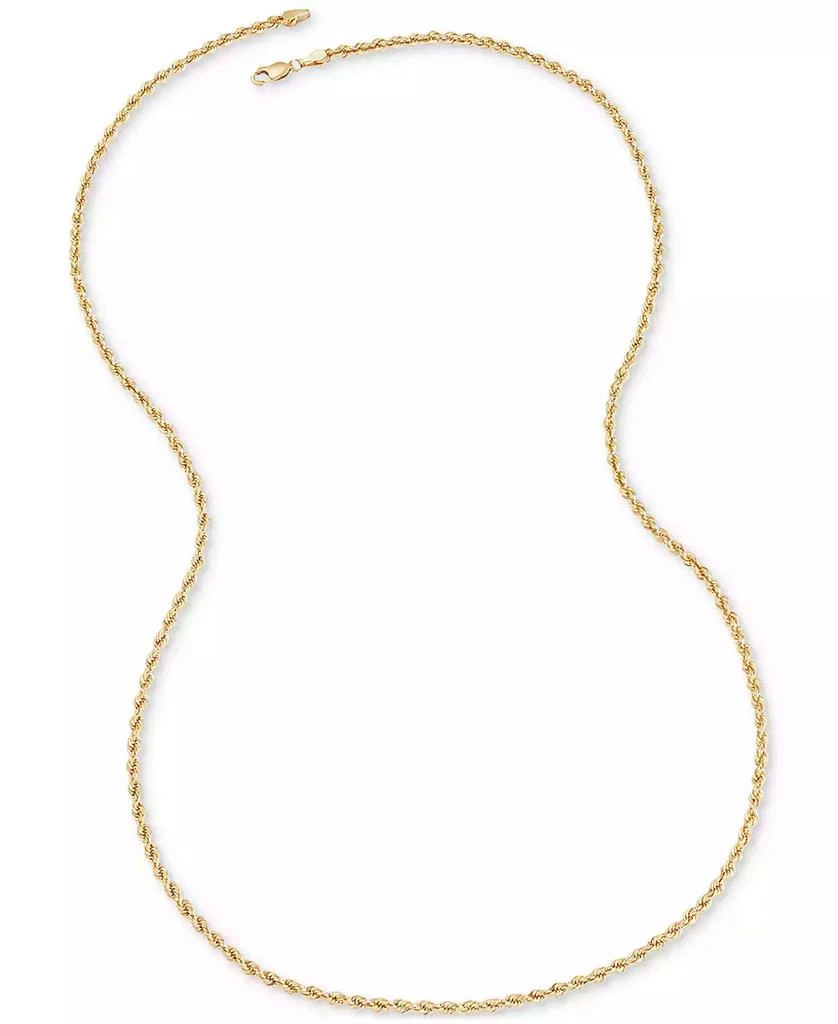 商品Macy's|Glitter Rope Link 26" Chain Necklace (3mm) in 14k Gold,价格¥7102,第4张图片详细描述