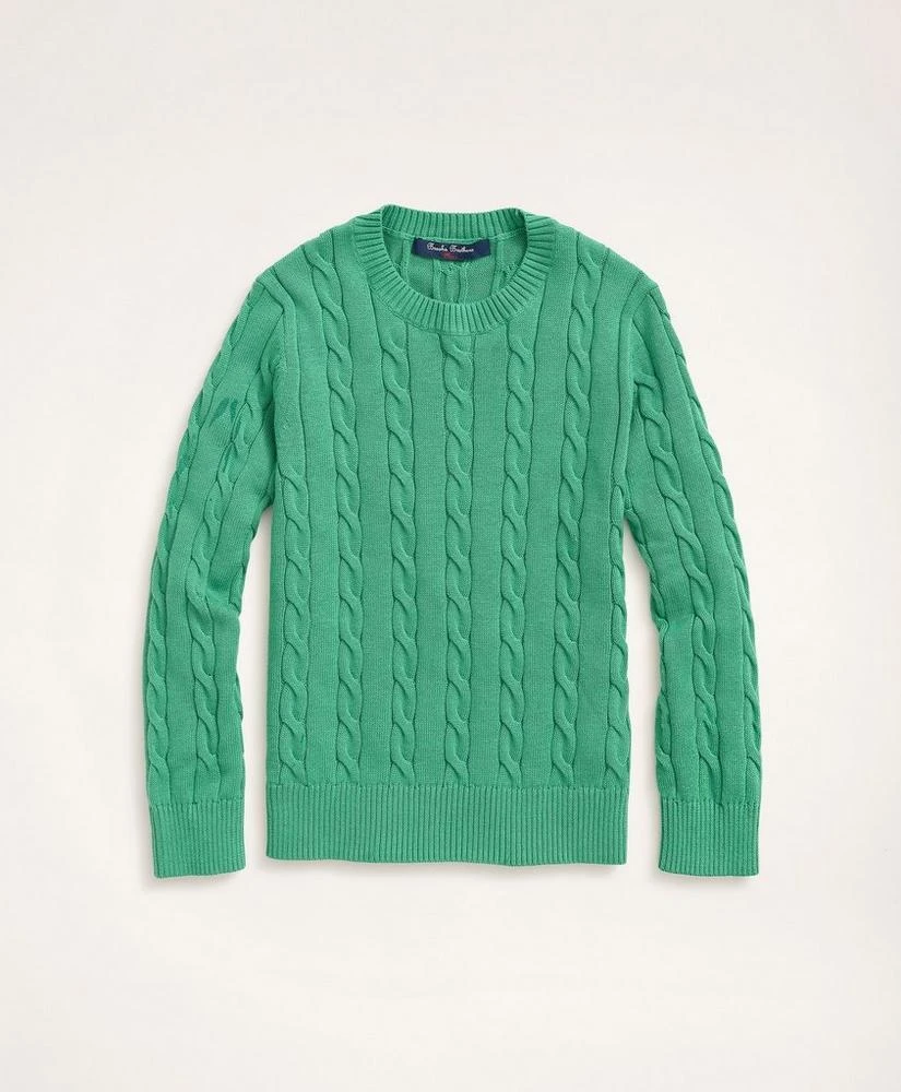 商品Brooks Brothers|Boys Supima® Cotton Cable Crewneck Sweater,价格¥225,第1张图片