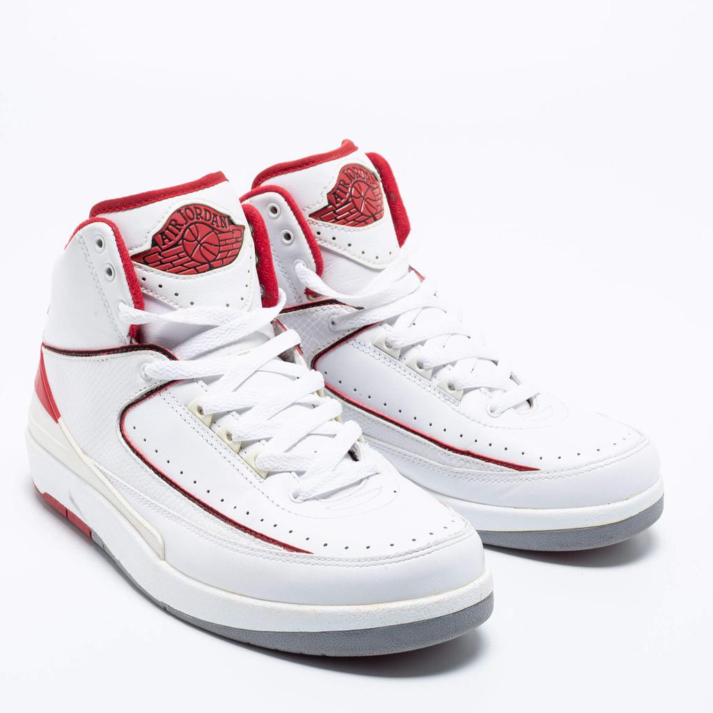 Jordan 2 Retro White/Red Leather High Top Sneakers Size 41商品第4张图片规格展示
