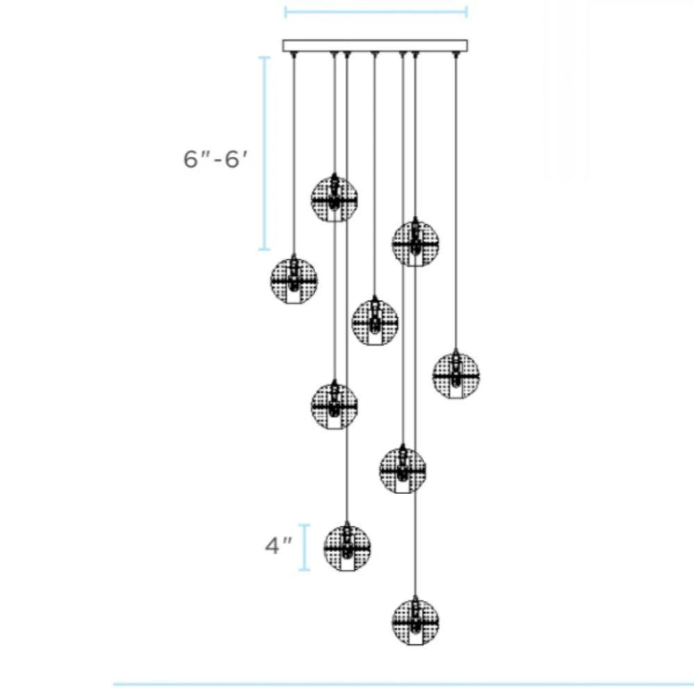 商品Finesse Decor|9 light Crystal Spheres Chandelier  // Round Chrome Canopy,价格¥5422,第2张图片详细描述
